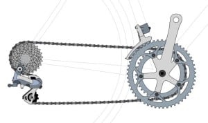 ten-speed bicycle sprocket golf swing