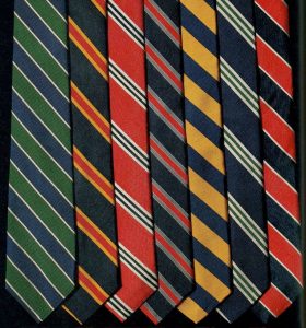 Regimental stripes ties