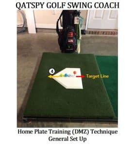 Another component to use in the Bunt-Type Chip and Pitch Drill is a throw-down home plate, shown above. The throw-down home plate is a training drill used for ball positioning, Sync and Preset, and creating a strike-zone for focus.