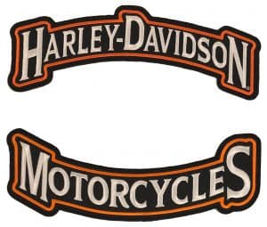 HARLEY DAVIDSON MOTOR CYCLE GRAY ORANGE WING PATCH