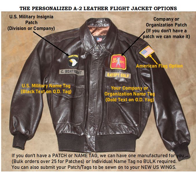 THE QATSPY® Personalized A-2 Leather Flight Jacket