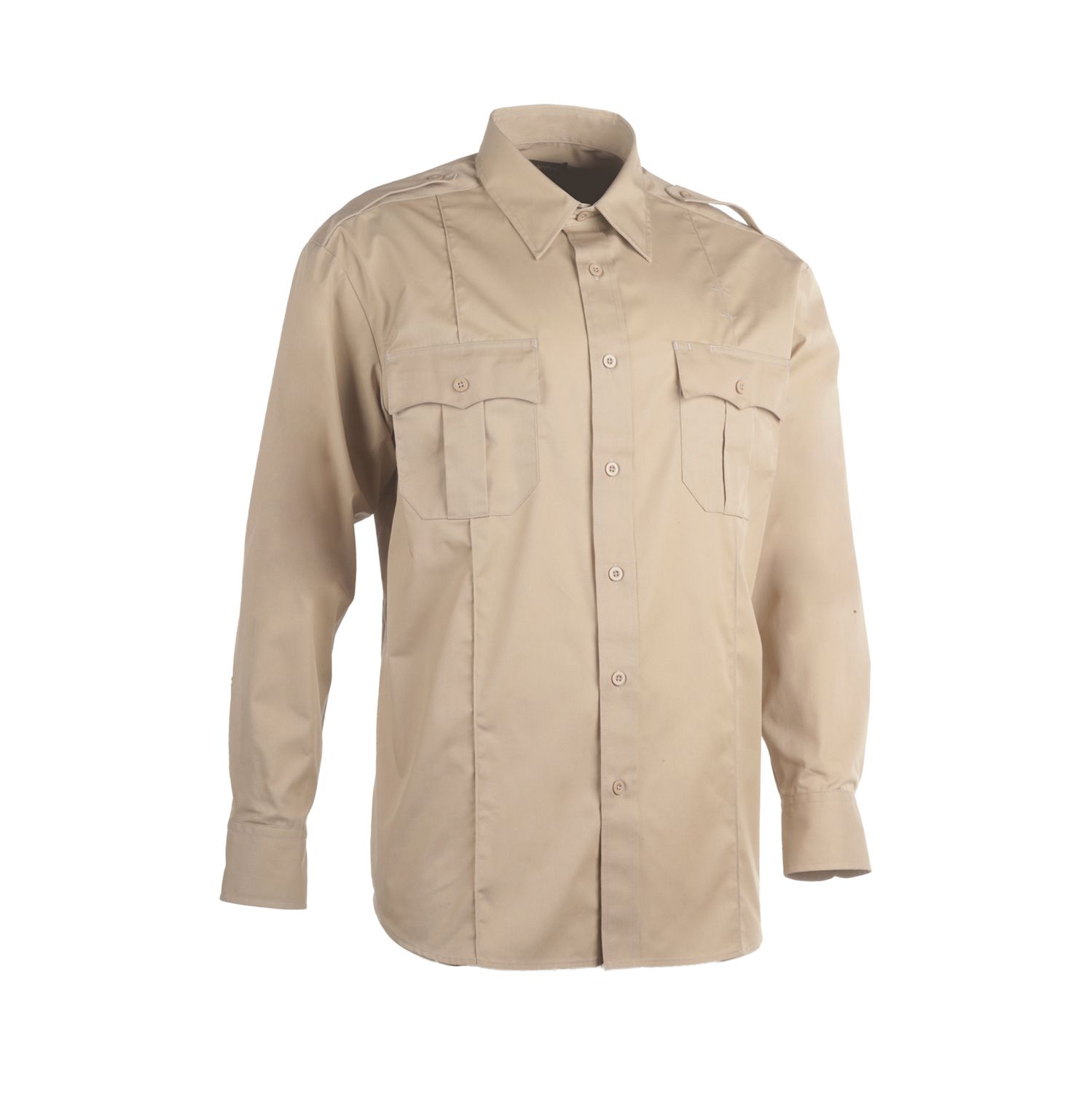 01-Men's Poly-Cotton Khaki 2- Pocket Long Sleeve Shirt | ESPY GOLF ...